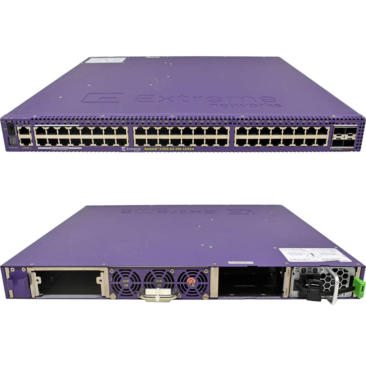 Extreme Summit X460-G2-48t-10GE4-Base 16702 48-Port RJ-45 GE Switch 4x 10G SFP+ 1x PSU