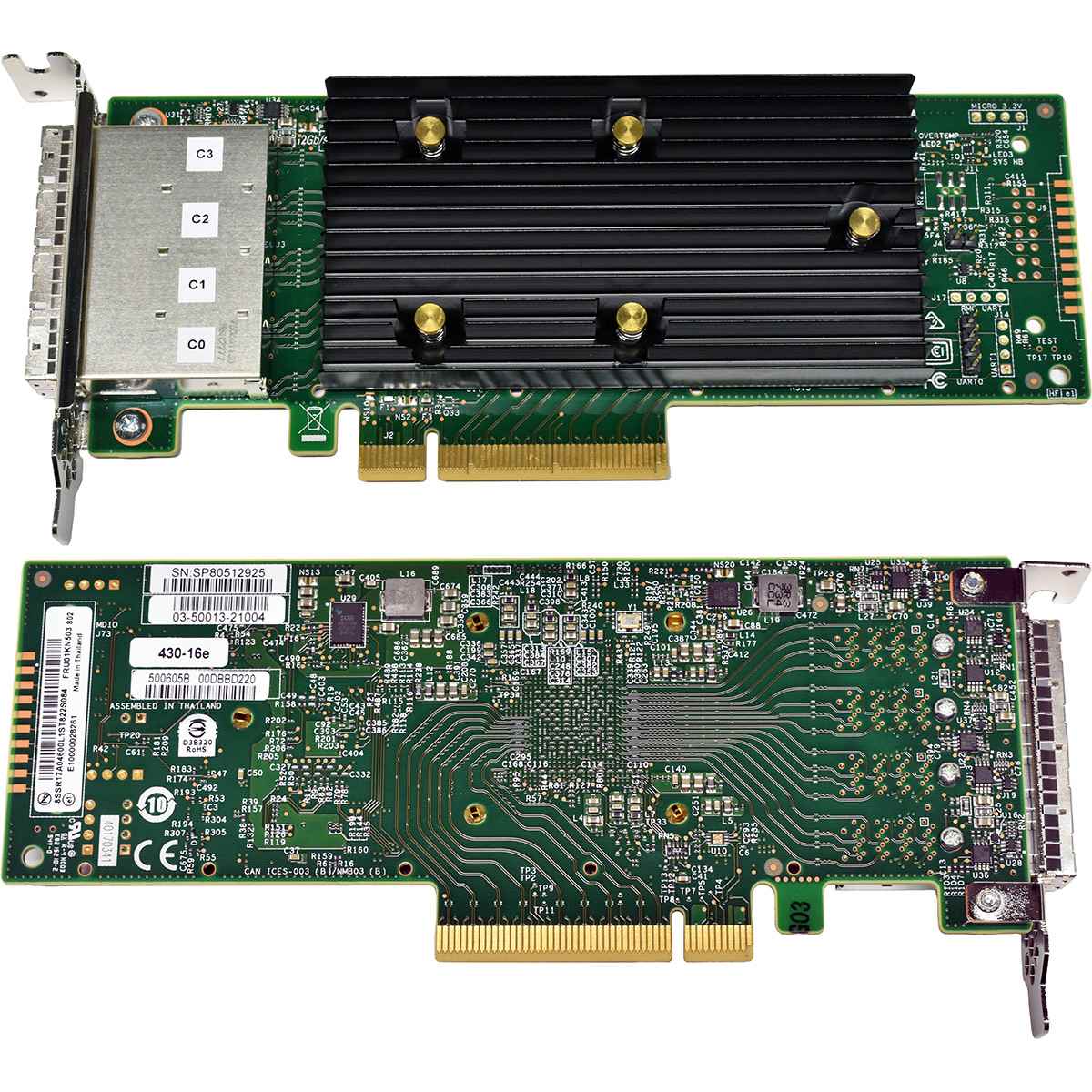 Lenovo ThinkSystem 430-16e Quad-Port 12Gb/s SFP SAS/SATA PCIe HBA 01KN503 LP Lenovo ThinkSystem 430-16e Quad-Port 12Gb/s SFP SAS/SATA PCIe HBA 01KN503 LP