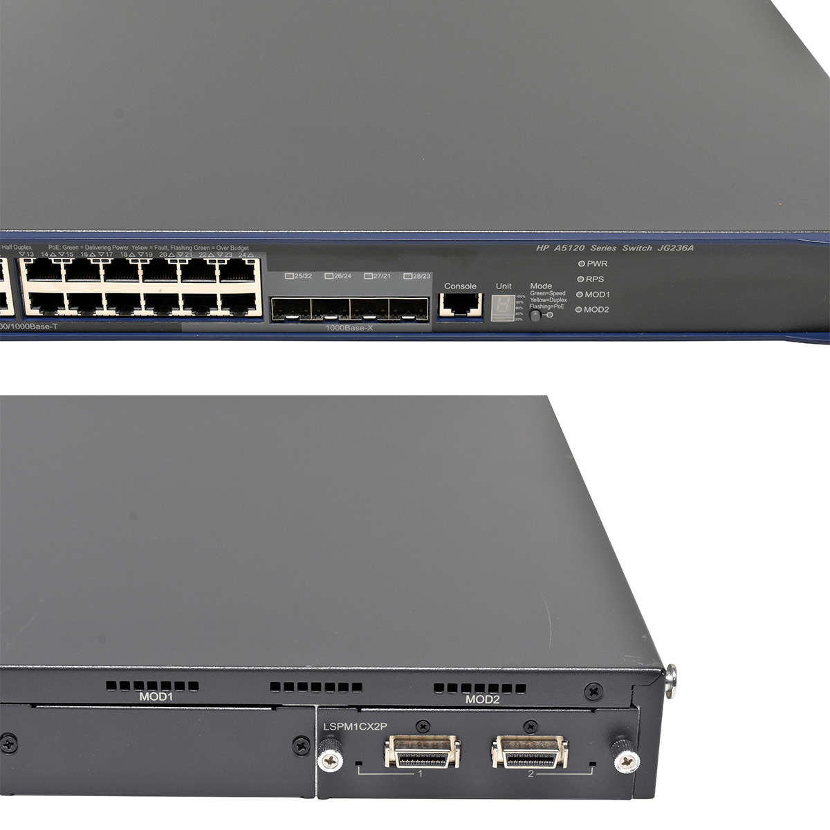 HP-A5120-24G-PoE-EI-JG236A-24-Port-GE-PoE-Switch-M-006.jpg HP A5120-24G-PoE+ EI JG236A 24-Port GE PoE+ Switch + Modul LSPM1CX2P
