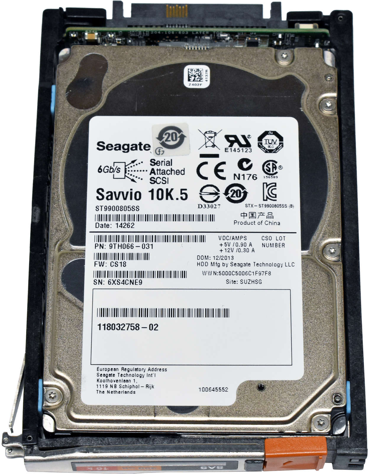 EMC-Seagate-118032758-02-ST9900805SS-9TH066-031-90-003.jpg EMC Seagate 118032758-02 ST9900805SS 9TH066-031 900GB 6G 2.5" 10K SAS HDD
