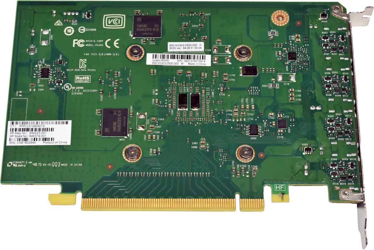 HP 844223-001 846379-001 NVIDIA Quadro M2000 Graphics Card GM206 4GB GDDR5 PCIe 3.0 x16 4x DP HP 844223-001 846379-001 NVIDIA Quadro M2000 Graphics Card GM206 4GB GDDR5 PCIe 3.0 x16 4x DP