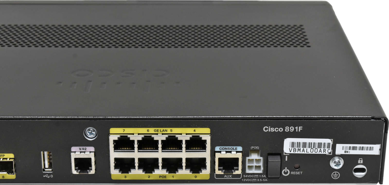 Cisco-C891F-K9-8-Port-RJ-45-GE-4x-PoE-integrated-S-004.jpg Cisco C891F-K9 8-Port RJ-45 GE 4x PoE integrated Services Router +SFP +WAN +ISDN no PSU