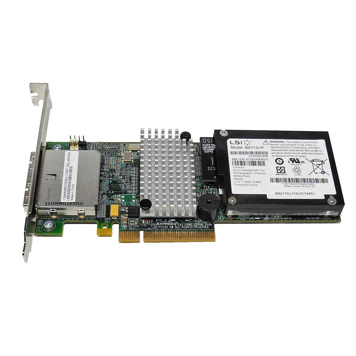 IBM ServeRAID M5025 6 Gb/s 512MB Cache RAID Controller 46C8931 46M0854 + BBU IBM ServeRAID M5025 6 Gb/s 512MB Cache RAID Controller 46C8931 46M0854 + BBU