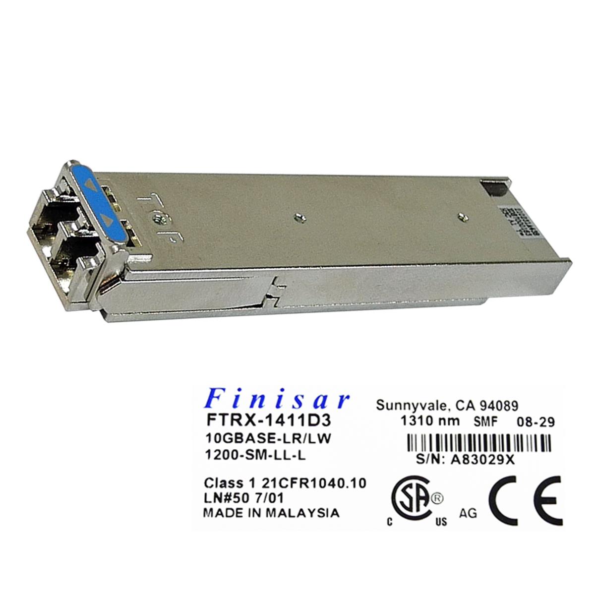Finisar 10 GB LR/LW XFP Transceiver 10GbE/10GFC Max. 10km SM 1310nm FTRX-1411D3 Finisar 10 GB LR/LW XFP Transceiver 10GbE/10GFC Max. 10km SM 1310nm FTRX-1411D3