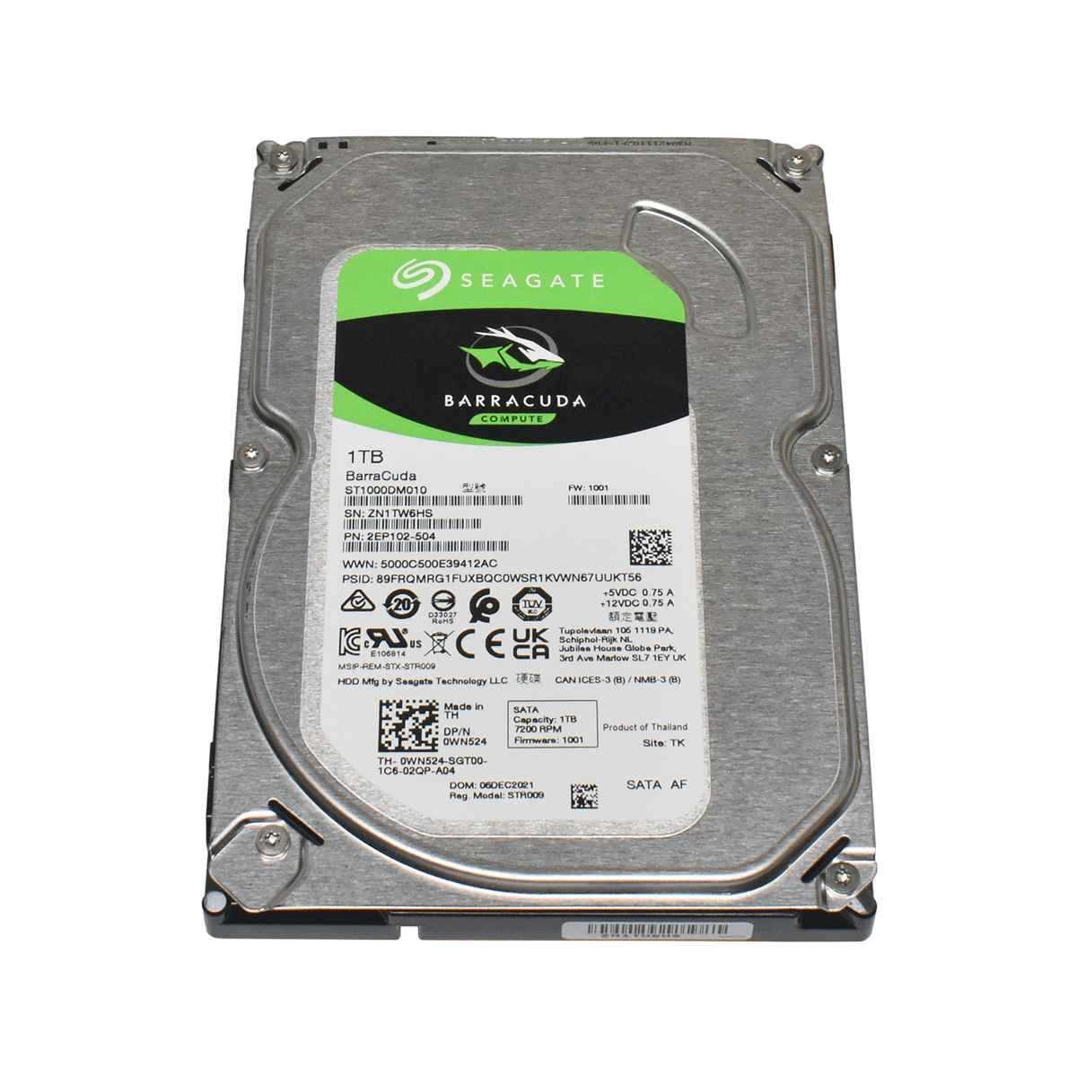 Dell Seagate Barracuda 1TB 3,5" 7,2k SATA HDD 0WN524 ST1000DM010 Dell Seagate Barracuda 1TB 3,5" 7,2k SATA HDD 0WN524 ST1000DM010
