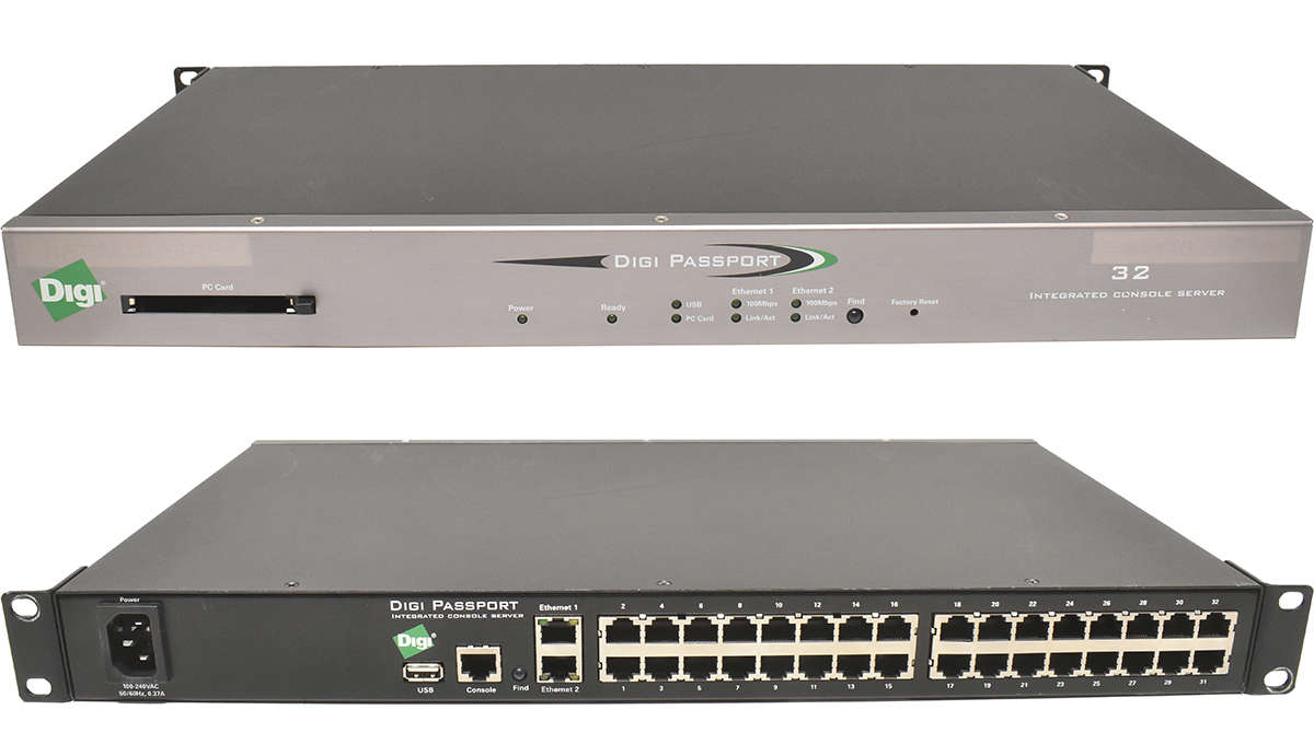 Digi-Passport-32-Integrated-Console-Server-32-Port-005.jpg Digi Passport 32 Integrated Console Server 32-Ports RJ-45 100Mbits 1P 50001351-01 Rack Ears