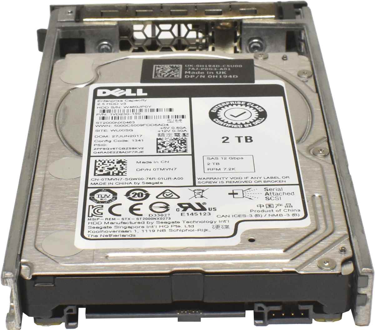 Dell 2TB 2.5" 7.2K SAS 12G HDD Festplatte ST2000NX0463 0TMVN7 + Rahmen Dell 2TB 2.5" 7.2K SAS 12G HDD Festplatte ST2000NX0463 0TMVN7 + Rahmen