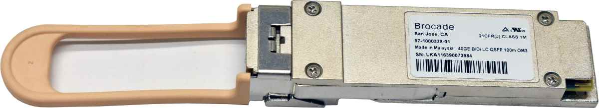 Brocade 40GE BiDi LC QSFP 100m OM3 QSFP+ Transceiver Module 57-1000339-01