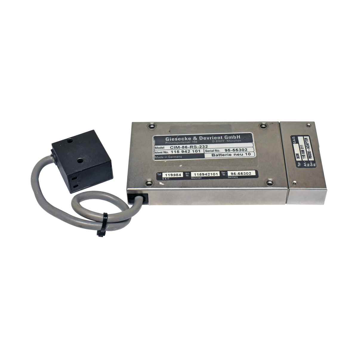 Giesecke & Devrient CIM Modul CIM-86-RS-232 115942101+ RS232 Adapter 115838011+ Kamera 122561001 Giesecke & Devrient CIM-86-RS-232 115942101 CIM Modul+ RS232 Adapter 115838011+ Kamera 122561001