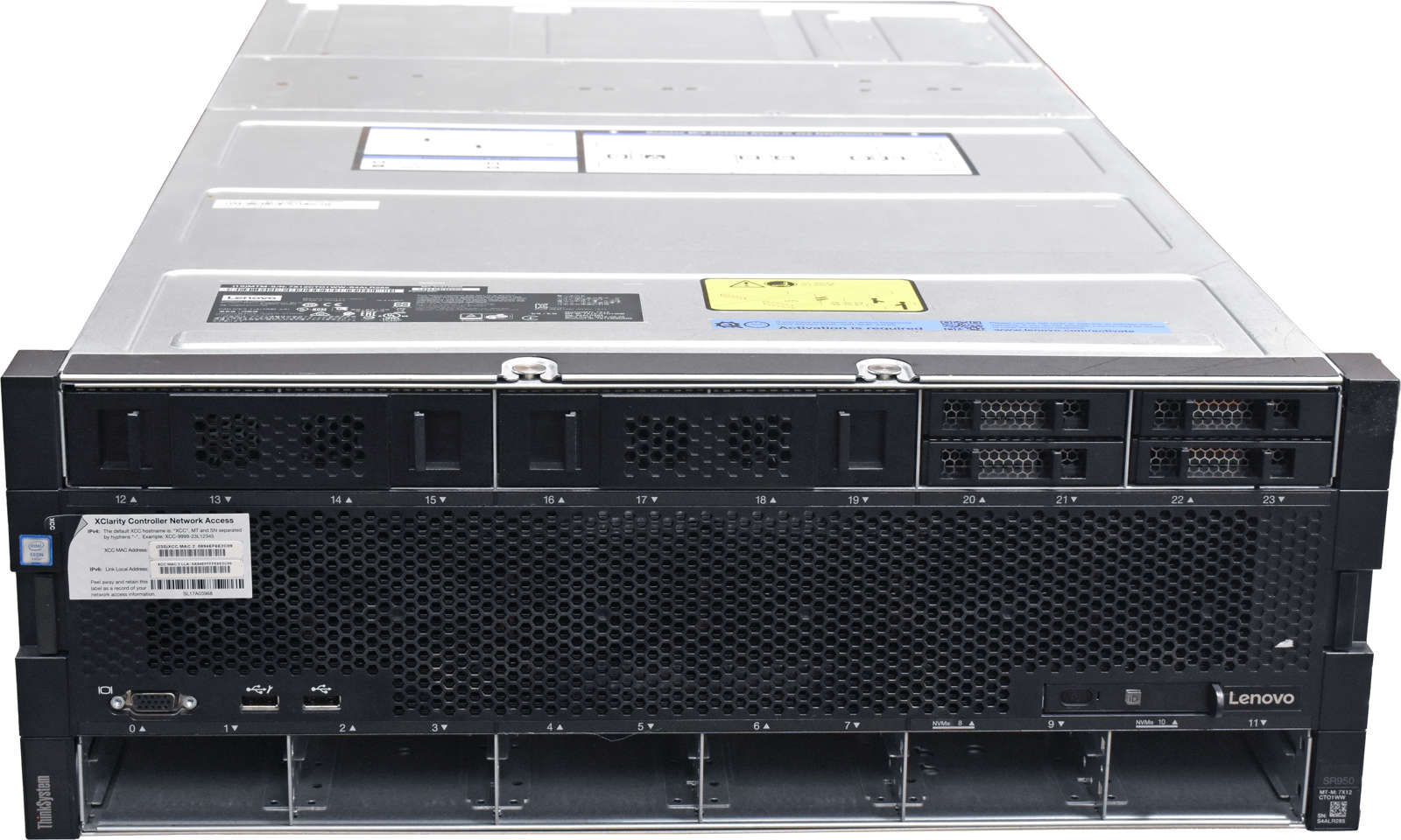Lenovo-ThinkSystem-SR950-Server-ohne-CPU-0GB-DDR4-001.jpg Lenovo ThinkSystem SR950 Server ohne CPU 0GB DDR4 RAM 12x SFF 2,5" 930-16i