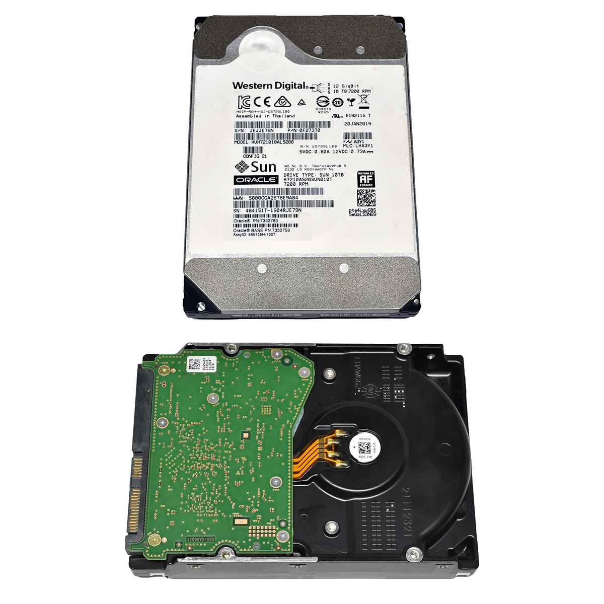 WD Sun Oracle 10TB 3,5" SAS 12G 7,2K HDD Festplatte H7210A520SUN010T 7332763 Western Digital 10TB 3,5" SAS 12G 7,2K HDD Festplatte HUH721010AL5200 0F27370