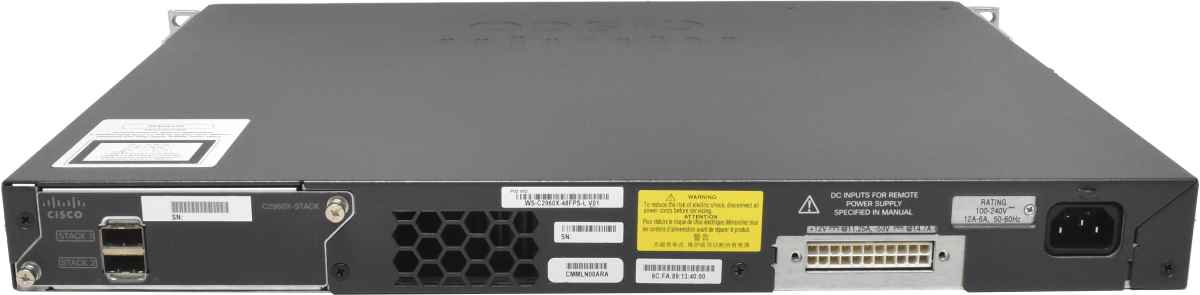 Cisco WS-C2960X-48FPS-L 48-Port PoE+ RJ-45 GE Switch 4x SFP +Rack Ears + C2960X-STACK Cisco WS-C2960X-48FPS-L 48-Port PoE+ RJ-45 GE Switch 4x SFP +Rack Ears + C2960X-STACK