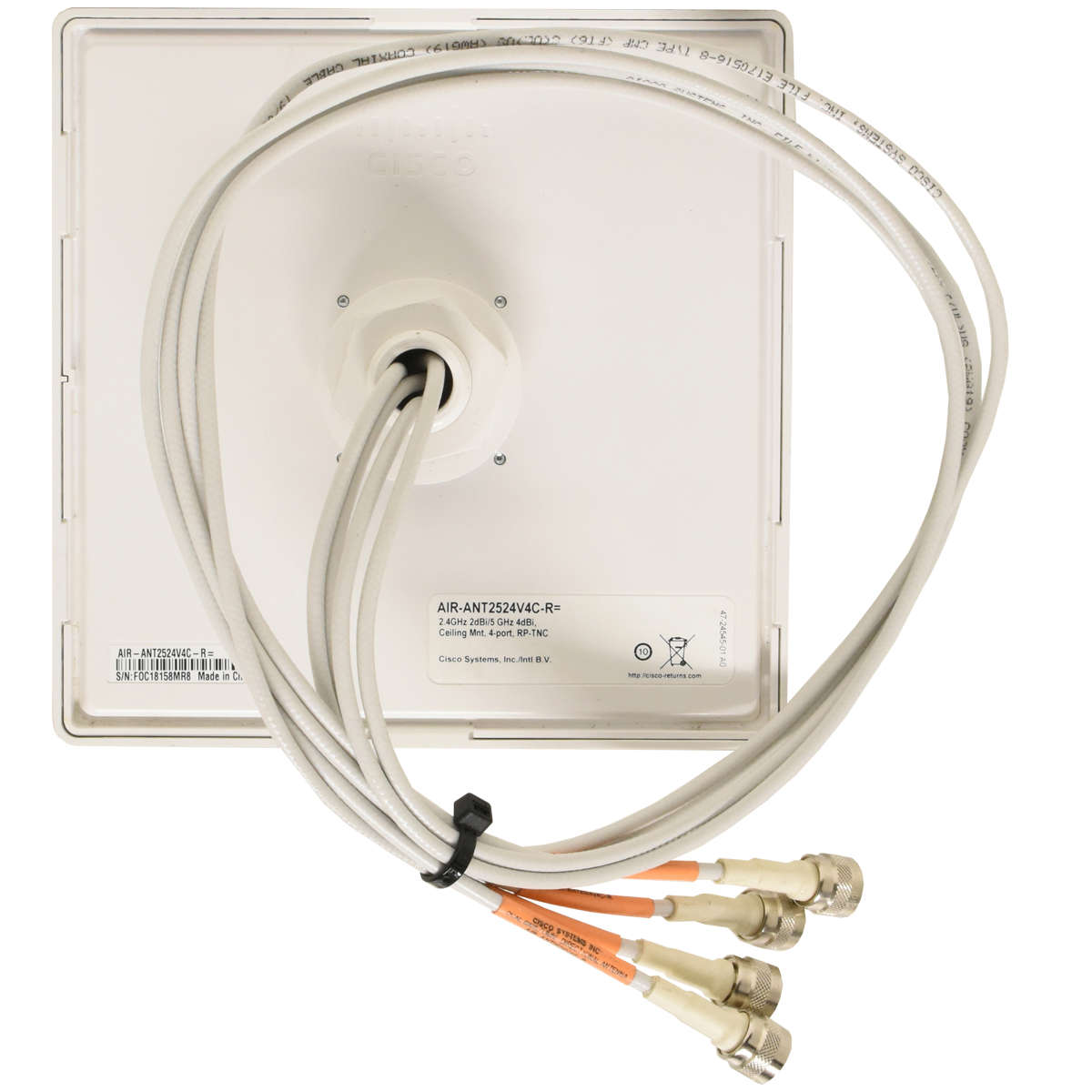 Cisco-AIR-ANT2524V4C-R-Four-Element-MIMO-Dual-Band-003.jpg Cisco AIR-ANT2524V4C-R Four-Element, MIMO, Dual-Band Omni-Directional Antenna