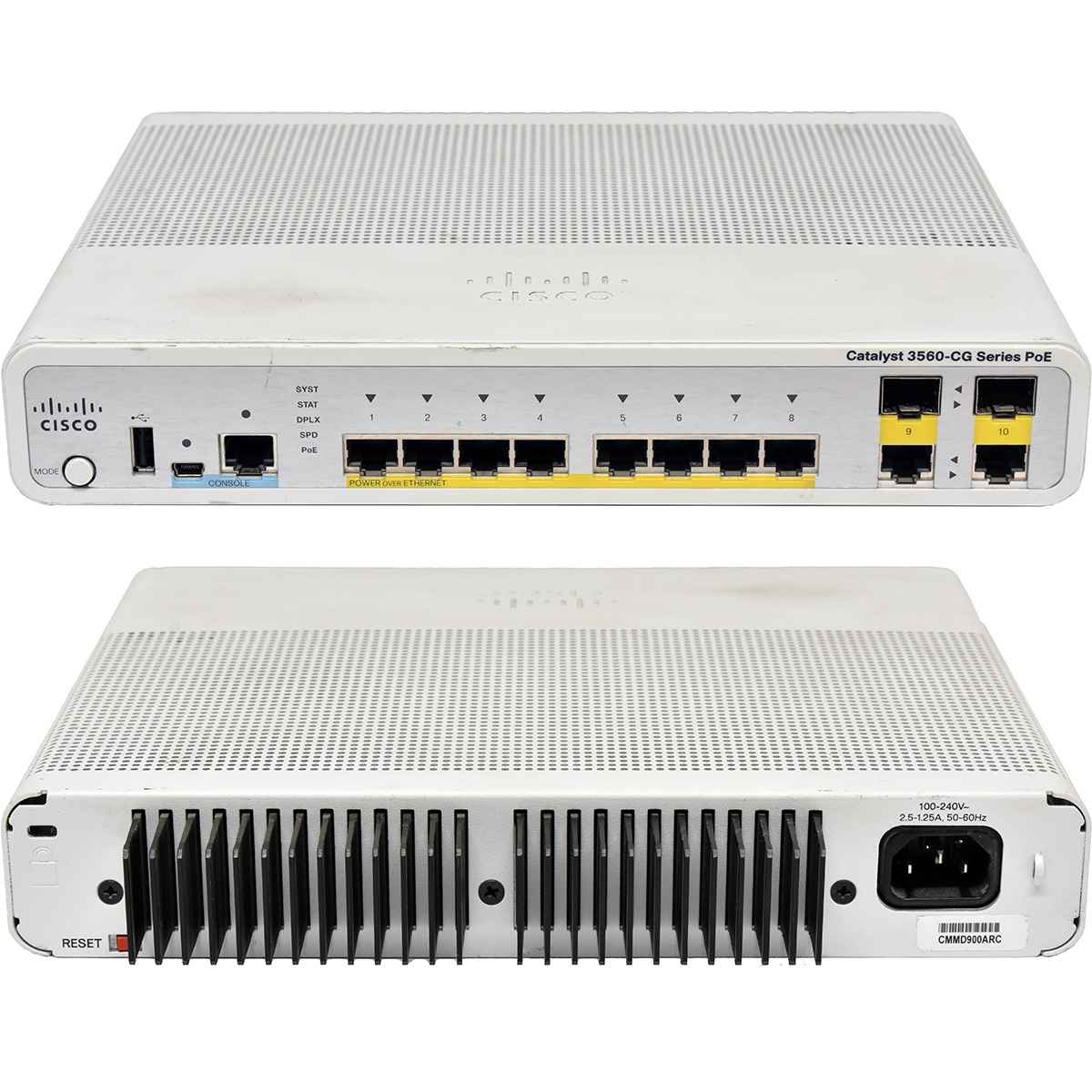 Cisco Catalyst WS-C3560CG-8PC-S 8-Port PoE+ Gigabit Ethernet Switch 2x SFP Cisco Catalyst WS-C3560CG-8PC-S 8-Port PoE+ Gigabit Ethernet Switch 2x SFP
