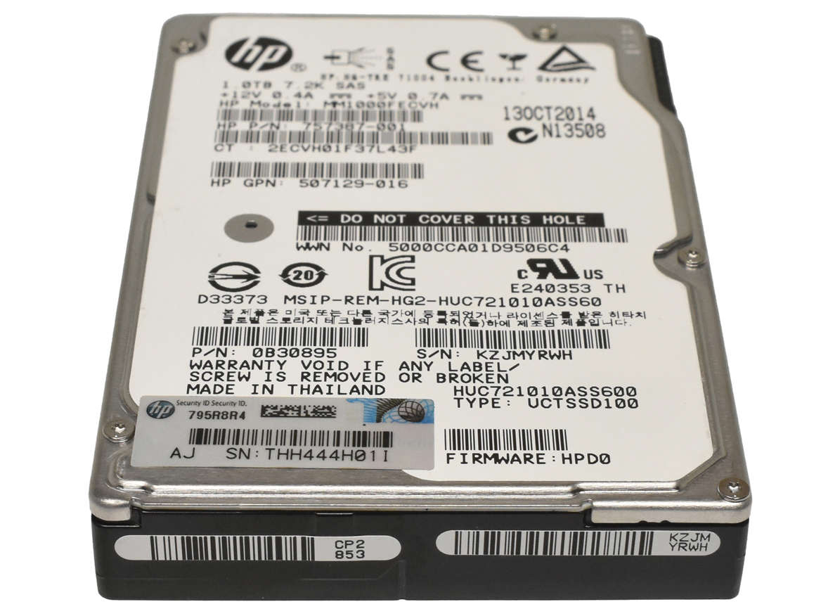 HP 1TB 2.5" 6G 7.2K SAS HDD Festplatte MM1000FECVH 757387-001 0B30895