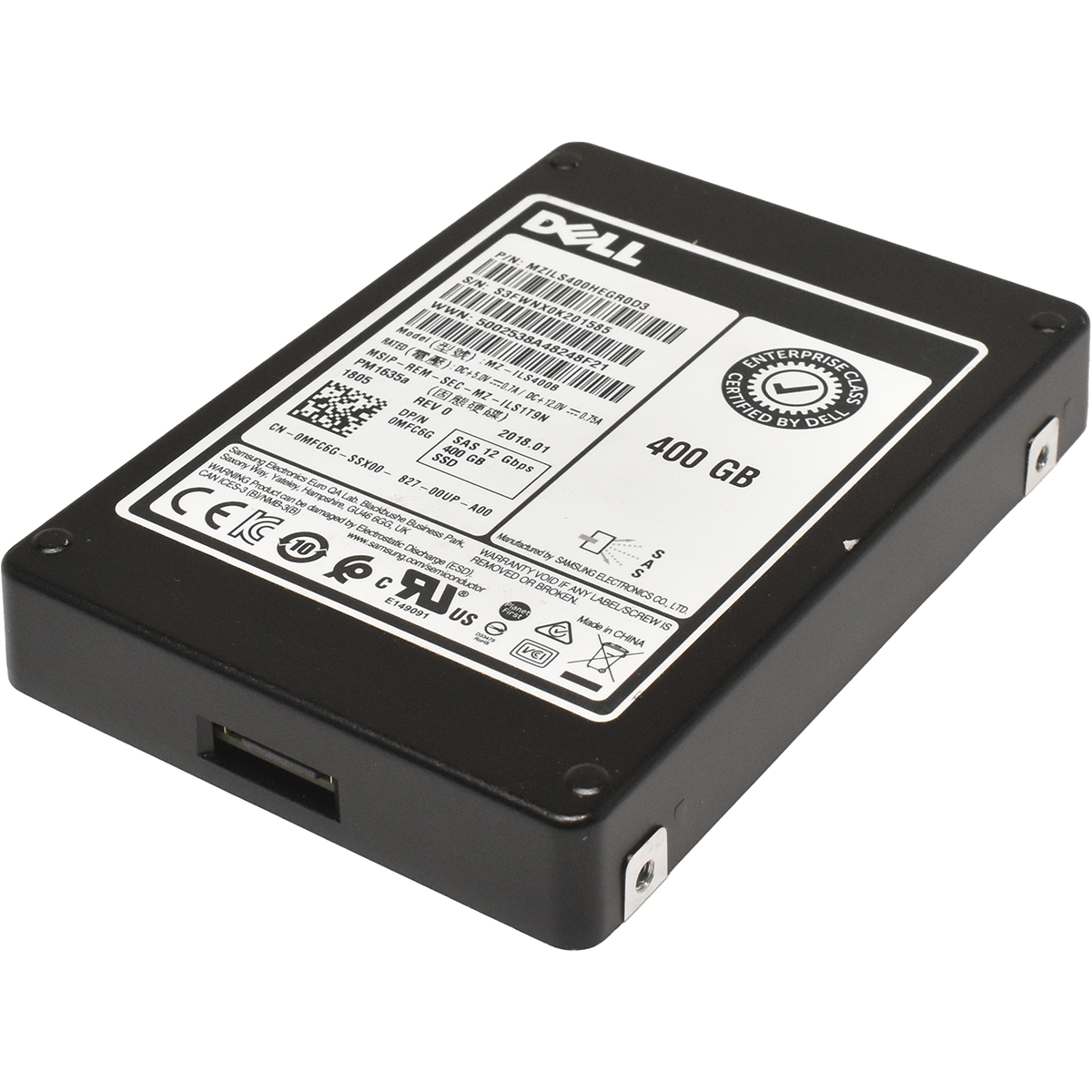 Dell 2.5" 400GB 12G SAS SSD MZILS400HEGR0D3 0MFC6G PowerEdge R650 Dell 2.5" 400GB 12G SAS SSD MZILS400HEGR0D3 0MFC6G PowerEdge R650