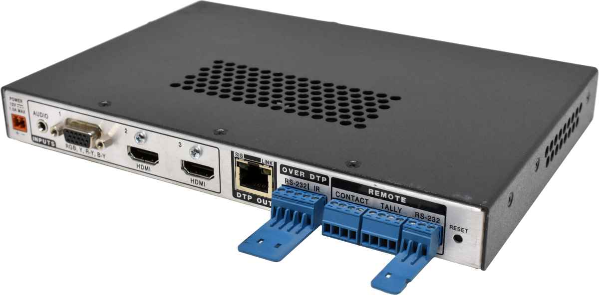 Extron DTP T USW 233 3-Input Switcher with Integrated DTP Transmitter and Audio Embedding no PSU Extron DTP T USW 233 3-Input Switcher with Integrated DTP Transmitter and Audio Embedding no PSU