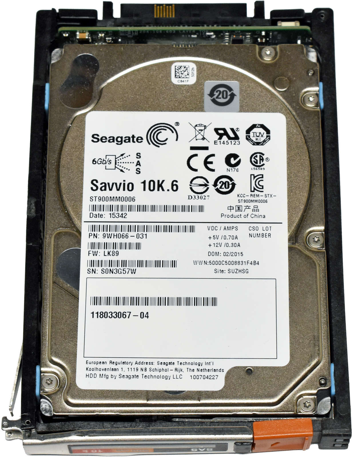 EMC-Seagate-118033067-04-ST900MM0006-9WH066-031-90-003.jpg EMC Seagate 118033067-04 ST900MM0006 9WH066-031 900GB 6G 2.5" 10K SAS HDD