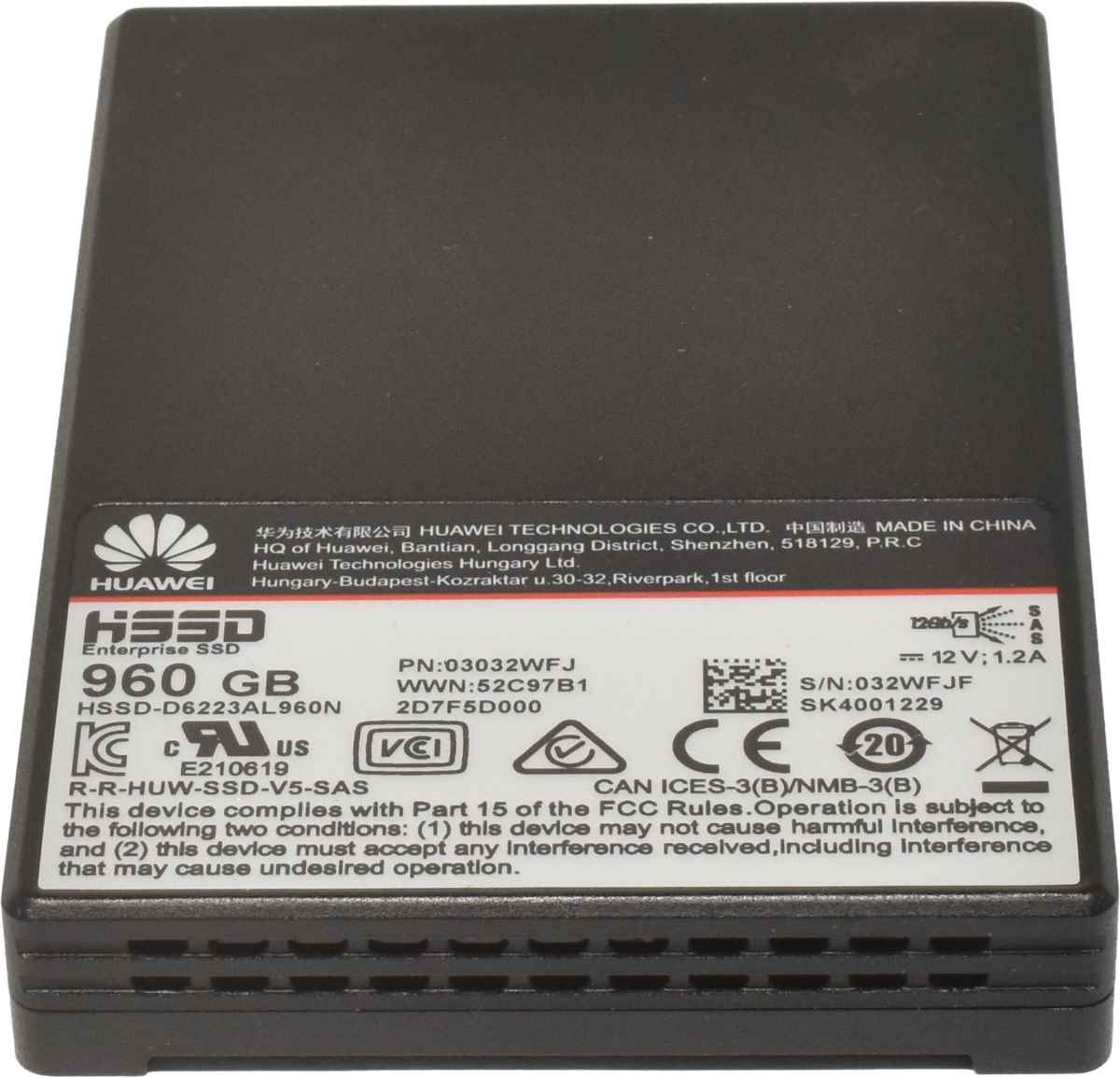 Huawei 960GB 2.5" 12G SAS SSD HSSD-D6223AL960N 03032WFJ OceanStor 2000, 5000. 6000