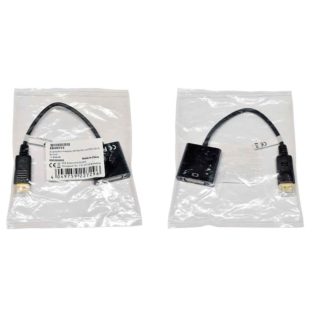 EFB EB485V2 Full HD Display Port Adapter DP Male to DVI 24+5 Female NEW NEU EFB EB485V2 Full HD Display Port Adapter DP Male to DVI 24+5 Female NEW NEU