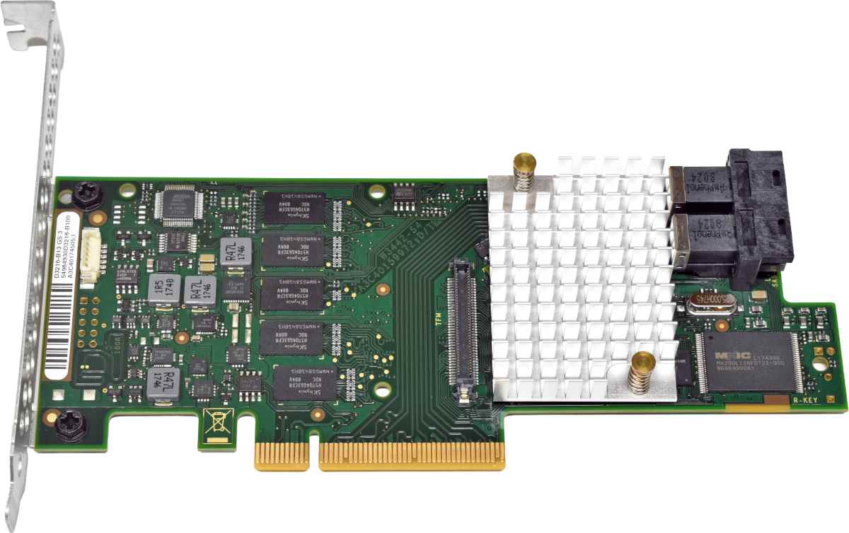Fujitsu D3216-B13 GS3/GS4 EP420i 12Gb PCIe x8 RAID Controller 2x SAS Kabel FP
