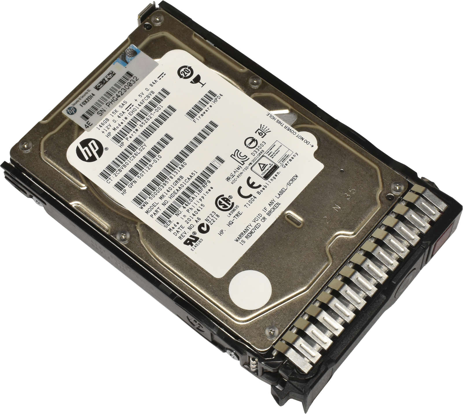 HP 146GB 2.5" 6G 15K SAS HDD Festplatte EH0146FCBVB 652625-001 507129-010 mit Rahmen