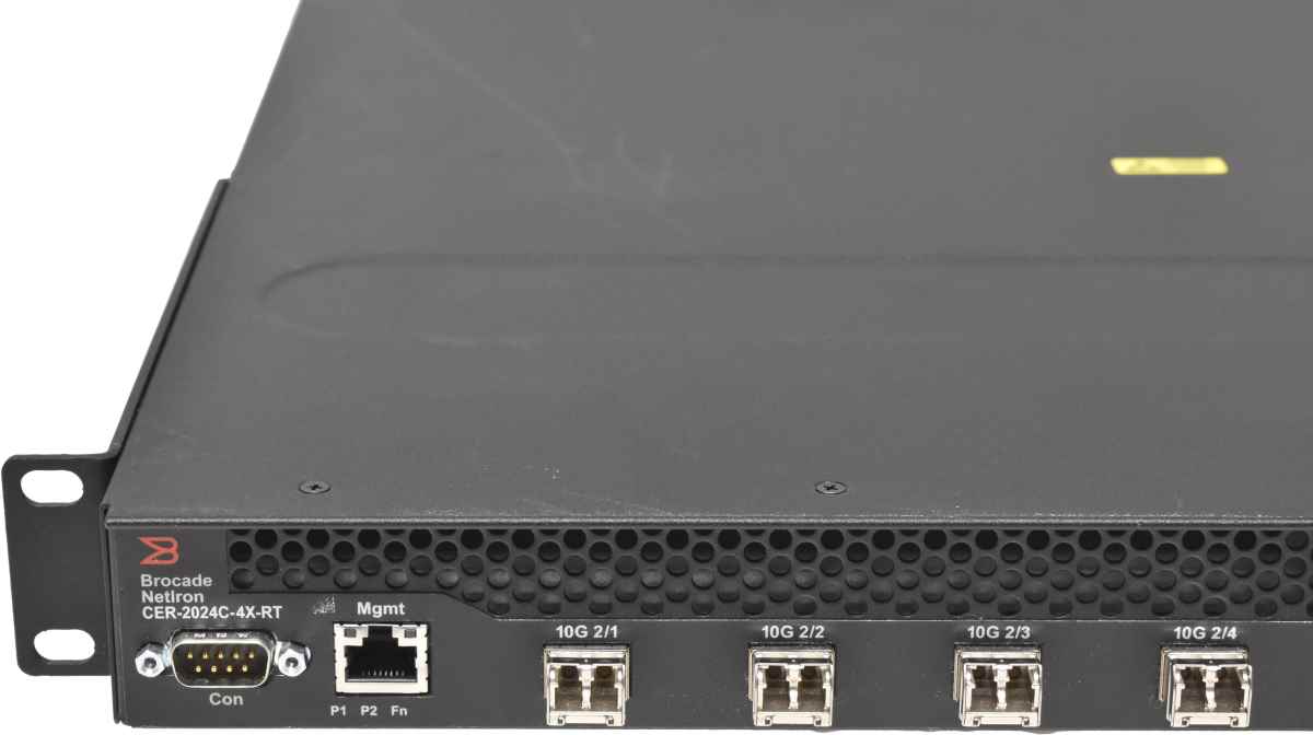 Brocade NetIron CER-2024C-4X-RT 24-Port RJ-45 GE Router 4x SFP 4x SFP+ 5 Mini GBICs