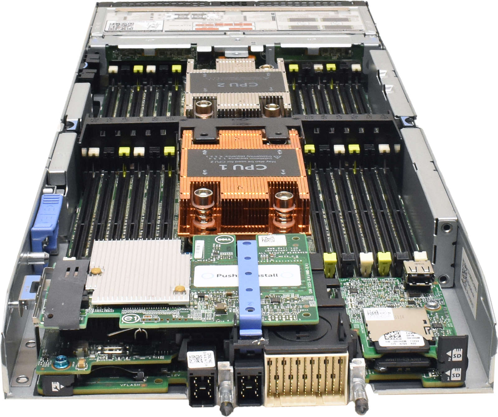 DELL-PowerEdge-FC630-Blade-ohne-CPU-0-RAM-QLogic-5-002.jpg DELL PowerEdge FC630 Blade ohne CPU 0 RAM QLogic 57840S10GB Quad-Port DC SD Card Reader FC PCI Mezzanine Card 2x Kühler