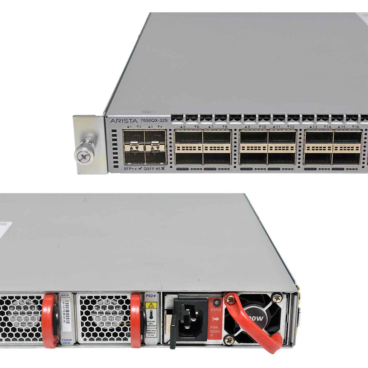 Arista DCS-7050QX-32S-F 32-Port 40G QSFP+ Ethernet Switch 4x SFP+ +Insides of Rack Rails Arista DCS-7050QX-32S-F 32-Port 40G QSFP+ Ethernet Switch 4x SFP+ +Insides of Rack Rails