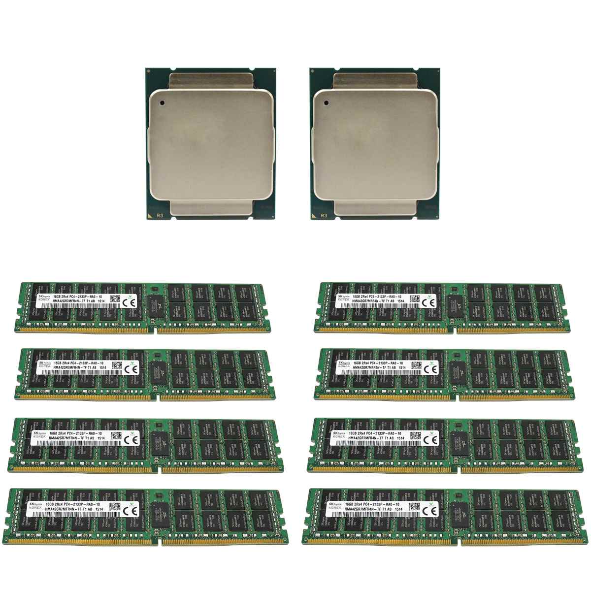 128GB +2 CPU E5-2618L V3 Samsung 4x32GB PC4-2133P DDR4 RAM SR200 256GB + 2xE5-2696 V4 SKHynix 8x32GB 2Rx4 PC4-2400T Server RAM ECC DDR4 HMA84GR7MFR4N-UH