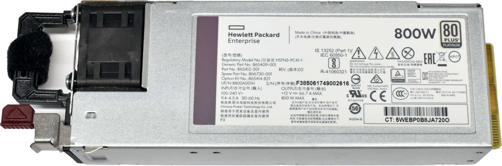 HP 800W PSU Netzteil HSTNS-PL41-1 HSTNS-PC41-1 HSTNS-PD41-1 866730-001 865414-B21 für DL360 DL380 G10 ML350 G10