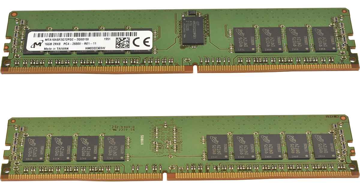 Micron 16GB 2Rx8 PC4-2666V-RE1-11 Server RAM ECC DDR4 MTA18ASF2G72PDZ-2G6D1