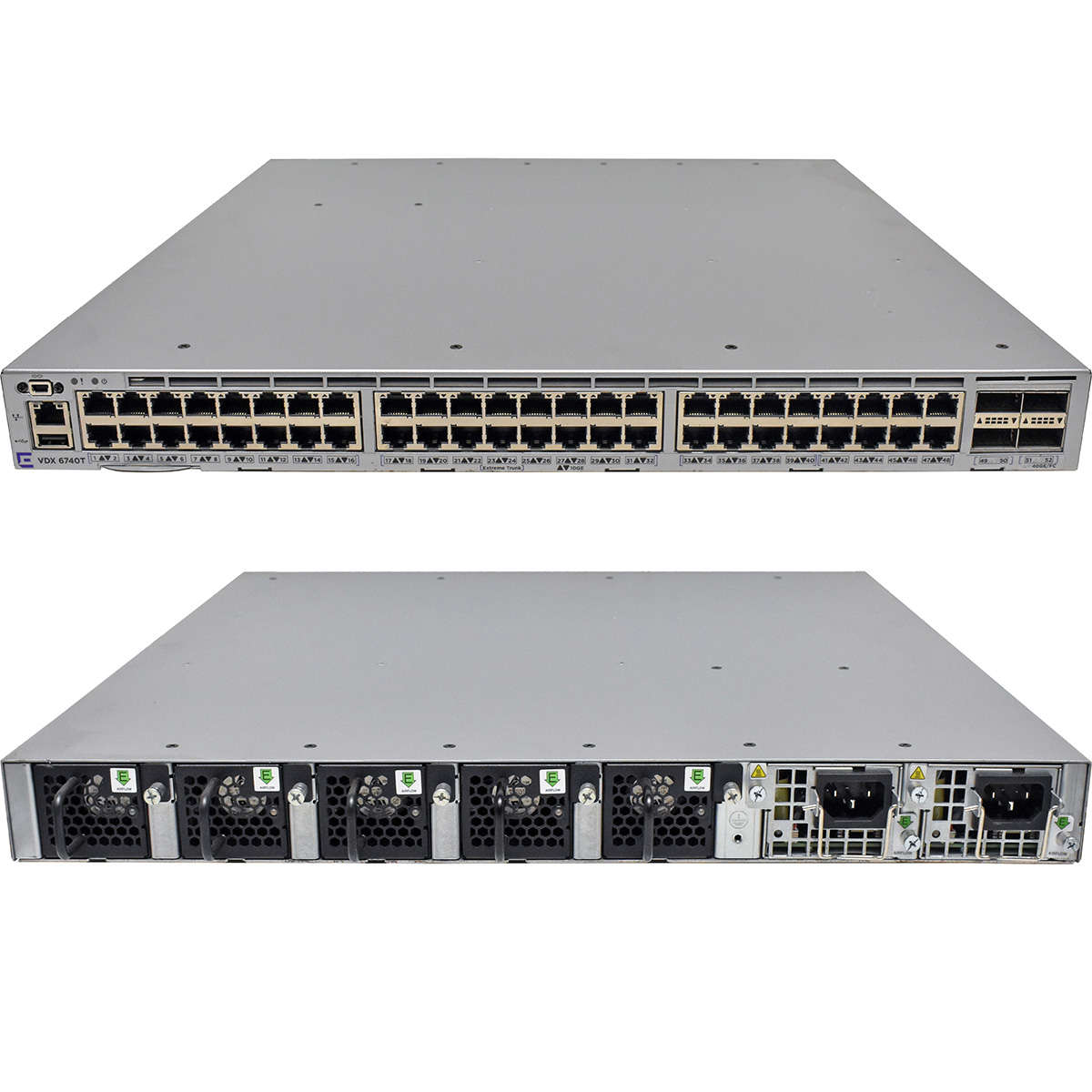 Extreme-VDX-6740T-XBR-VDX6740T-24-F-48-Port-10G-RJ-005.jpg Extreme VDX 6740T XBR-VDX6740T-24-F 48-Port 10G RJ-45 Ethernet Switch 4x 40G QSFP+
