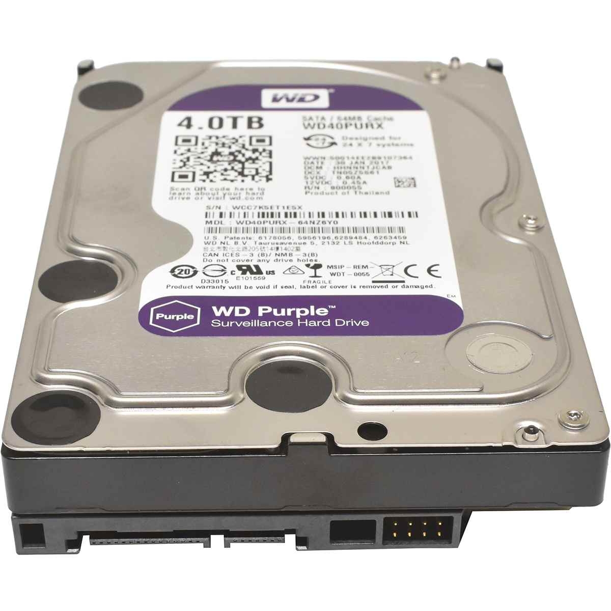 Western Digital Purple 4TB 3.5" 5.4K 6G SATA HDD Festplatte WD40PURX-64NZ6Y0 Western Digital Purple 4TB 3.5" 5.4K 6G SATA HDD Festplatte WD40PURX-64NZ6Y0