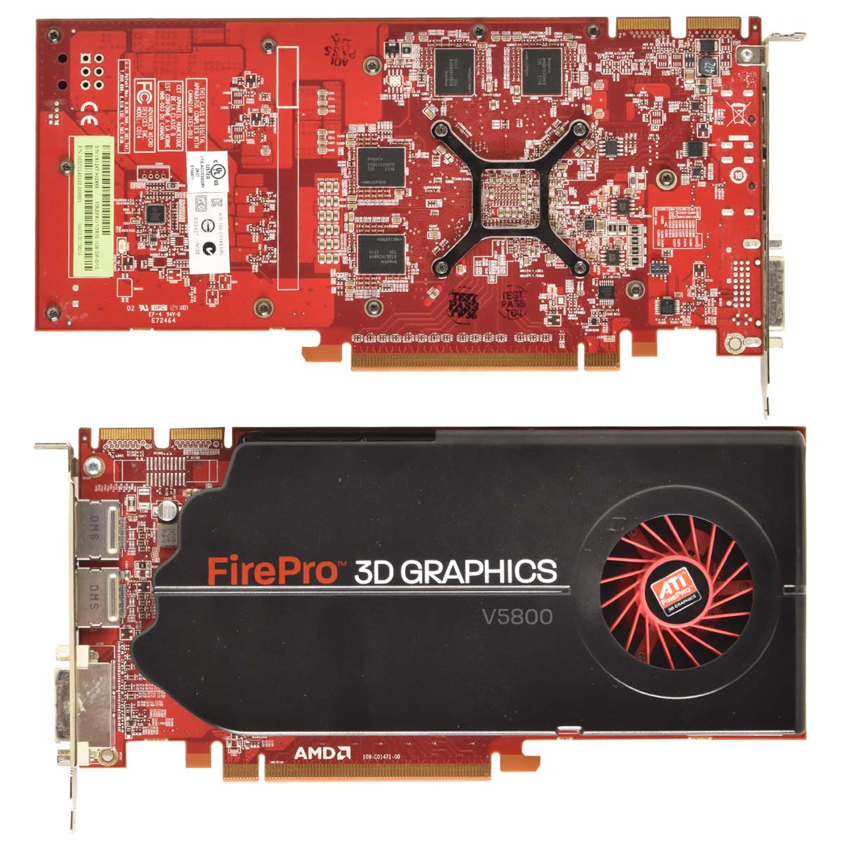 AMD Grafikkarte FirePro V5800 1GB GDDR5 PCIe x16 7120284100G Full Profile