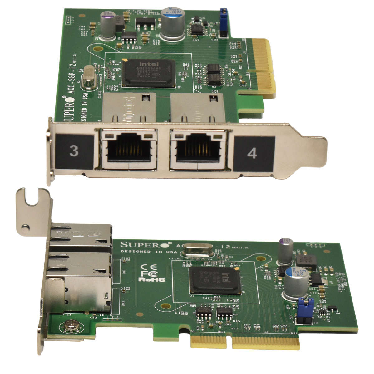 SUPERMICRO AOC-SGP- i2 Dual-Port PCIe x4 Gigabit Ethernet Network Adapter LP
