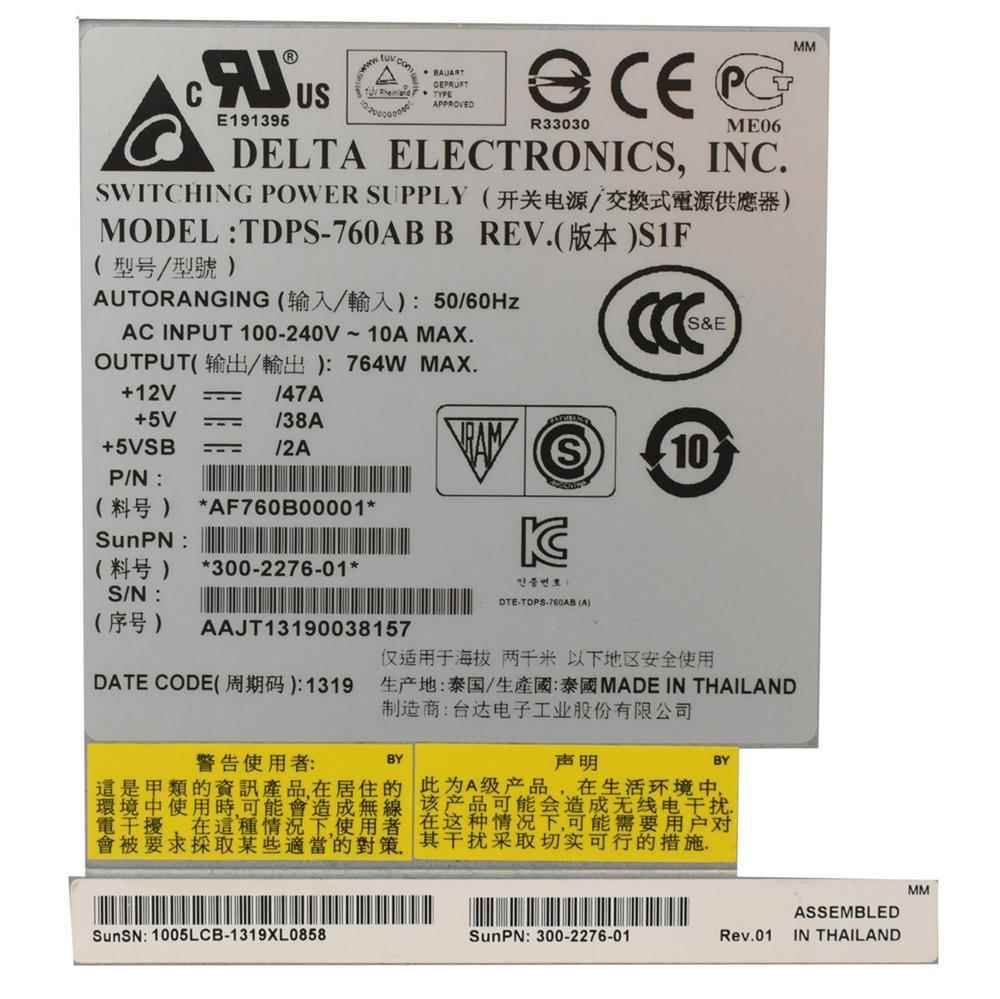 SUN Oracle 300-2276-01 Delta TDPS-760AB Netzteil SUN Oracle 300-2276-01 Delta TDPS-760AB Netzteil