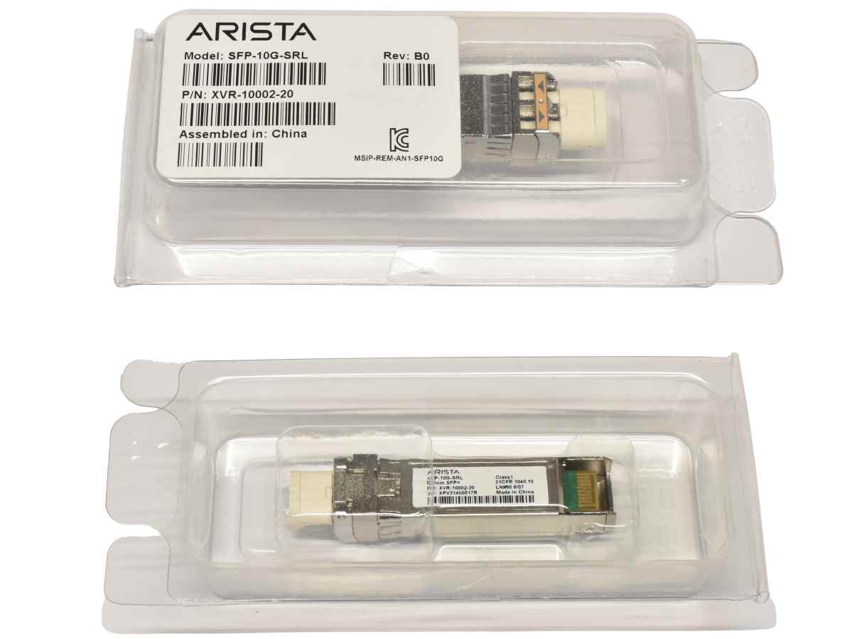 2x Arista Original GBIC SFP-10G-SRL 10Gbps SFP+ 850nm 100m XVR-10002-20 Rev: B0 Neu