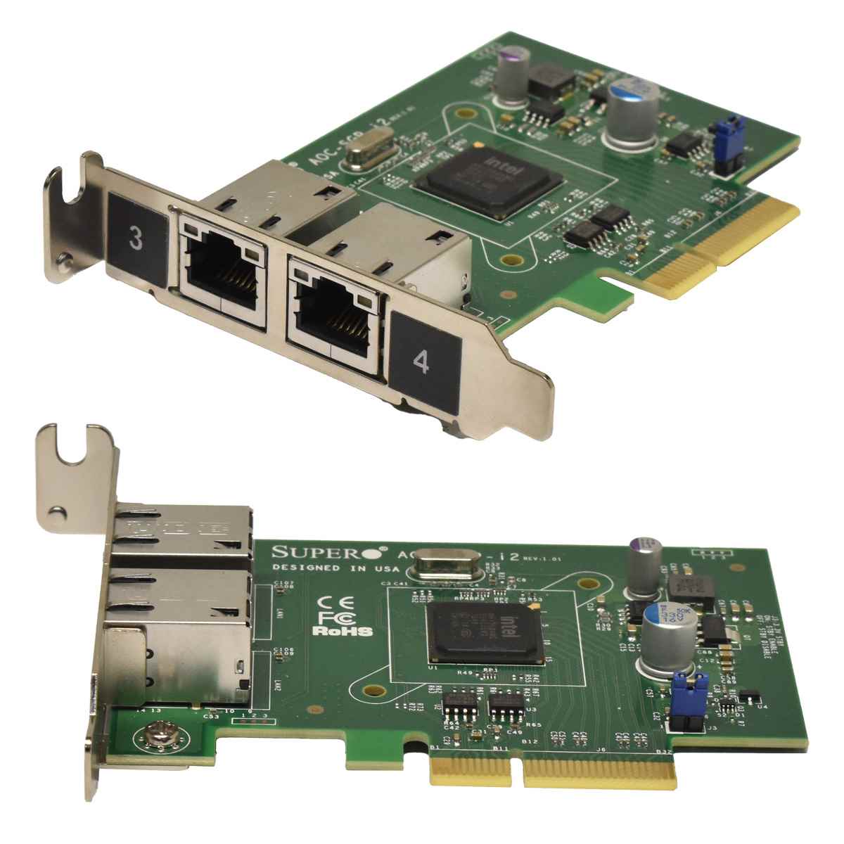 SUPERMICRO AOC-SGP- i2 Dual-Port PCIe x4 Gigabit Ethernet Network Adapter LP SUPERMICRO AOC-SGP- i2 Dual-Port PCIe x4 Gigabit Ethernet Network Adapter LP