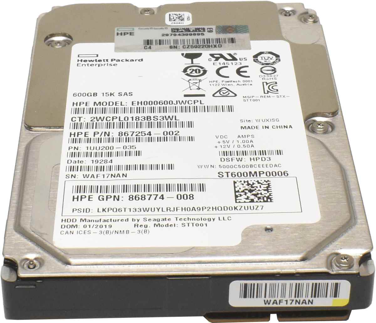 HP Seagate 600GB 2.5" 15K 12G SAS HDD Festplatte EH000600JWCPL ST600MP0006