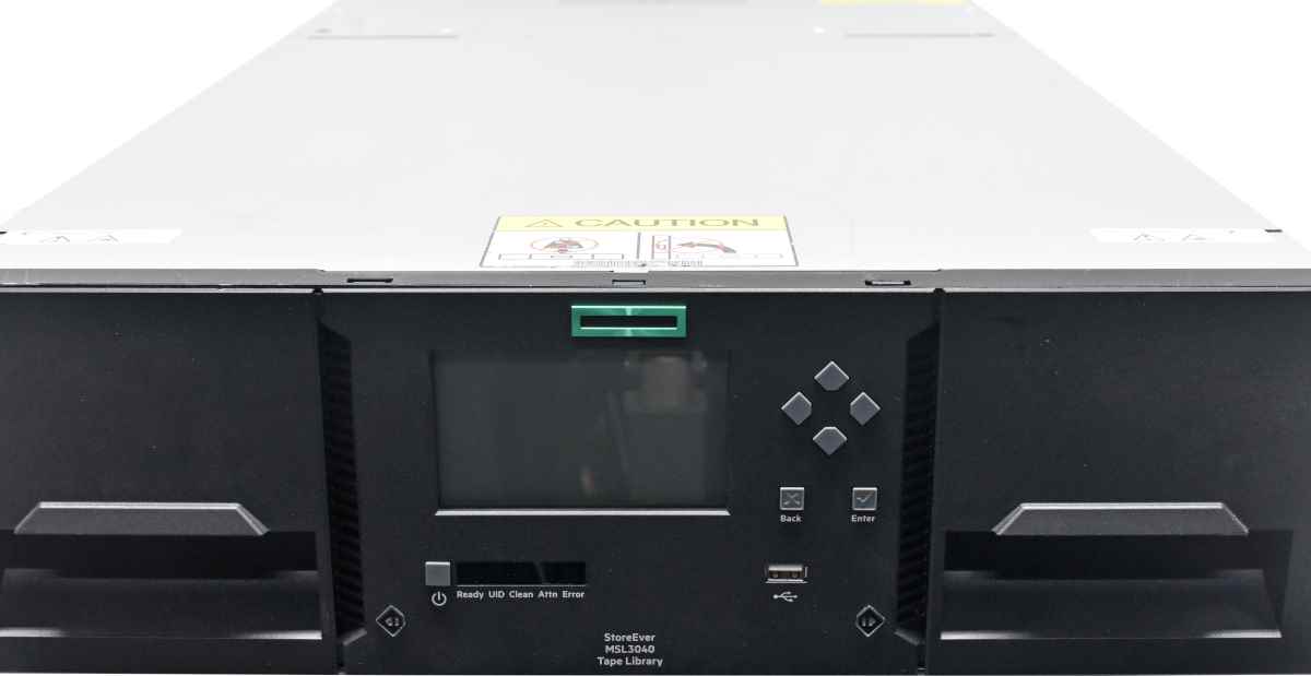 HP StoreEver MSL3040 Q6Q62B Base Tape Library +Controller Card 2xPSU no Tape Drives