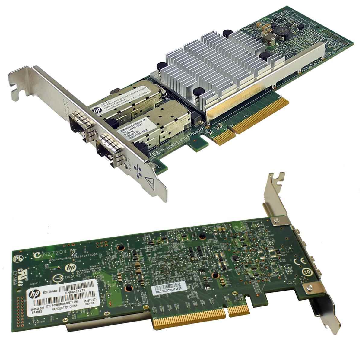 HP 530SFP+ FC 2Port 10GbE SFP+ Adapter 656244-001 ProLiant DL, ML, SL/Apollo/XL 2xGBIC FP