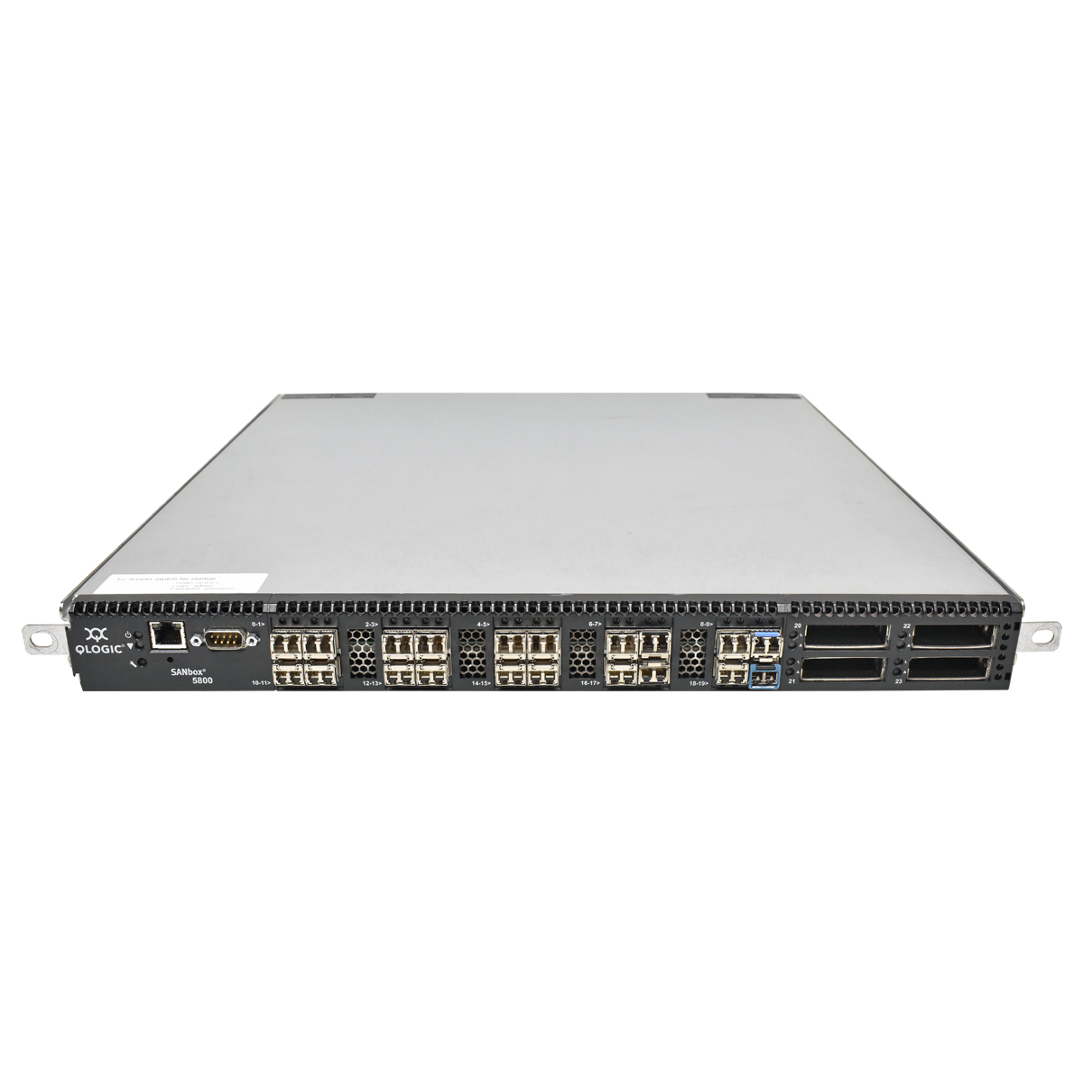 QLogic SANbox SB5802V-20A8 31970-01 8G 20-Port Stackable FC Switch 20 Mini GBICs QLogic SANbox SB5802V-20A8 31970-01 8G 20-Port Stackable FC Switch 20 Mini GBICs