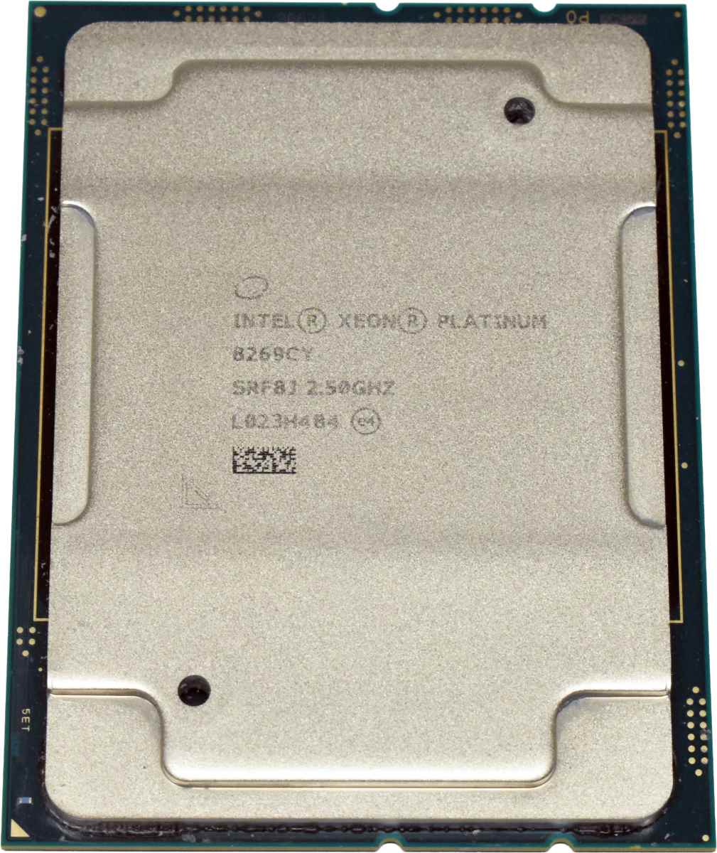 Intel Xeon Platinum Processor 8269CY 26-Core 2.50 GHz 35.75 MB Cache SRF8J FCLGA3647 Intel Xeon Platinum Processor 8269CY 26-Core 2.50 GHz 35.75 MB Cache SRF8J FCLGA3647
