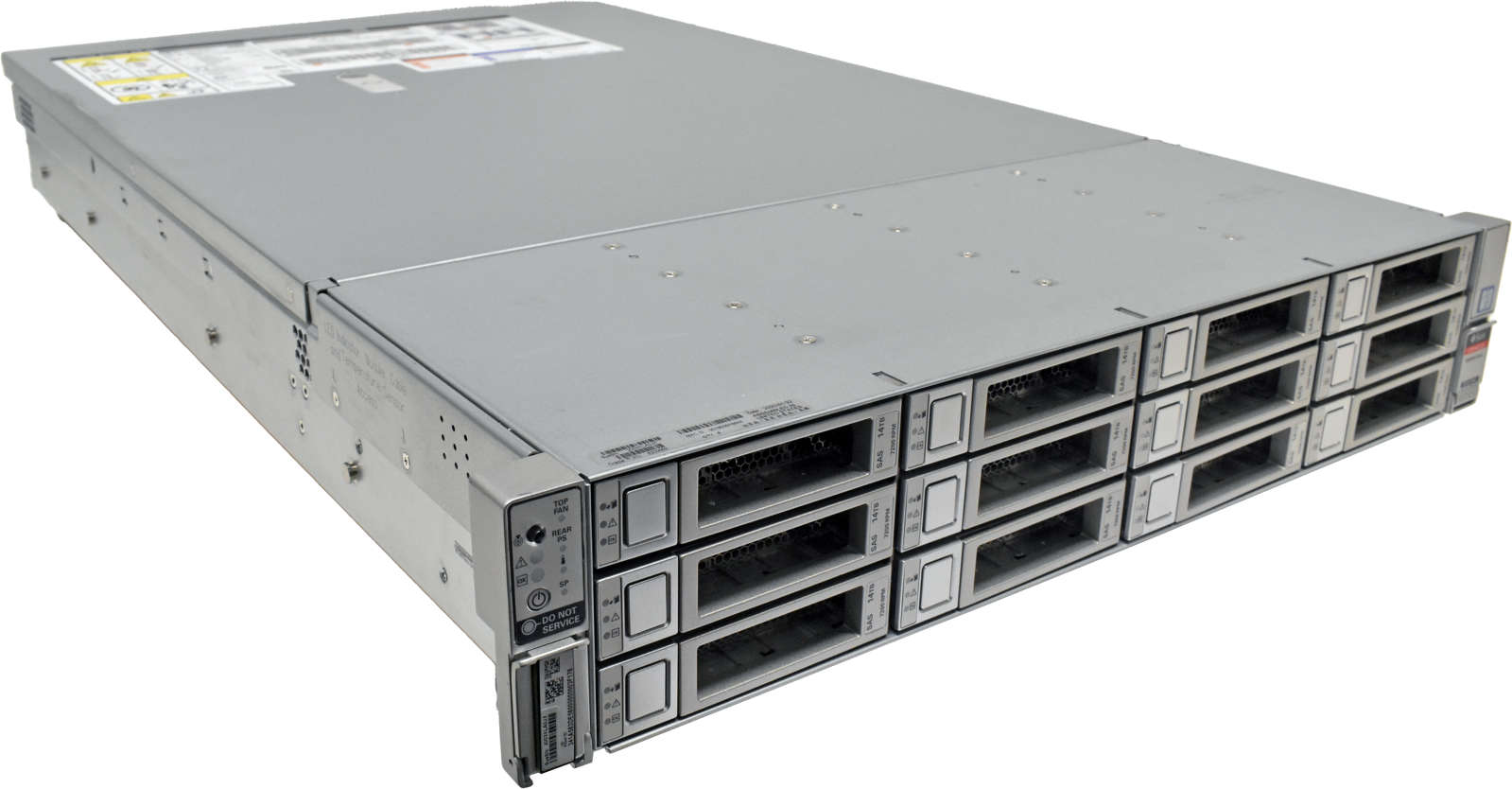 Sun Oracle X8-2L Rack Server no CPU no PC4 RAM 2x HS 12x LFF 3,5 ohne HDD SAS9361-16i