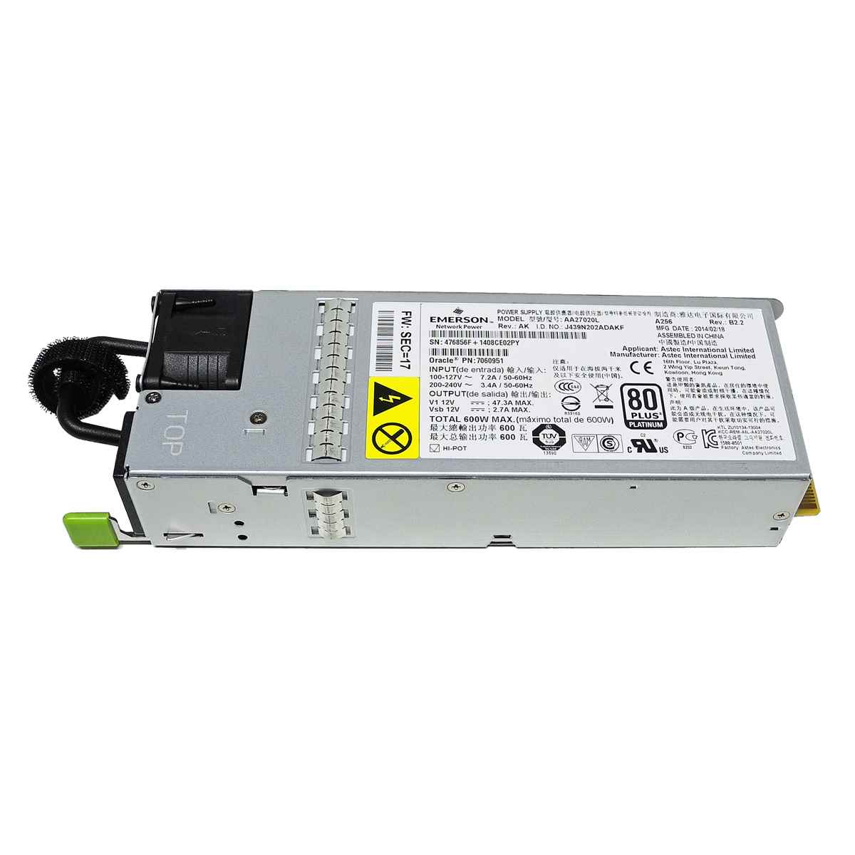 EMERSON Oracle AA27020L A256 600W Power Supply / Netzteil EMERSON Oracle AA27020L A256 600W Power Supply / Netzteil