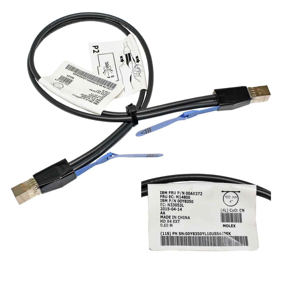 Datenkabel 0,6m IBM 12G Mini SAS HD Kabel 00AR272 00Y8350 SFF-8644 - SFF-8644 Datenkabel 0,6m IBM 12G Mini SAS HD Kabel 00AR272 00Y8350 SFF-8644 - SFF-8644