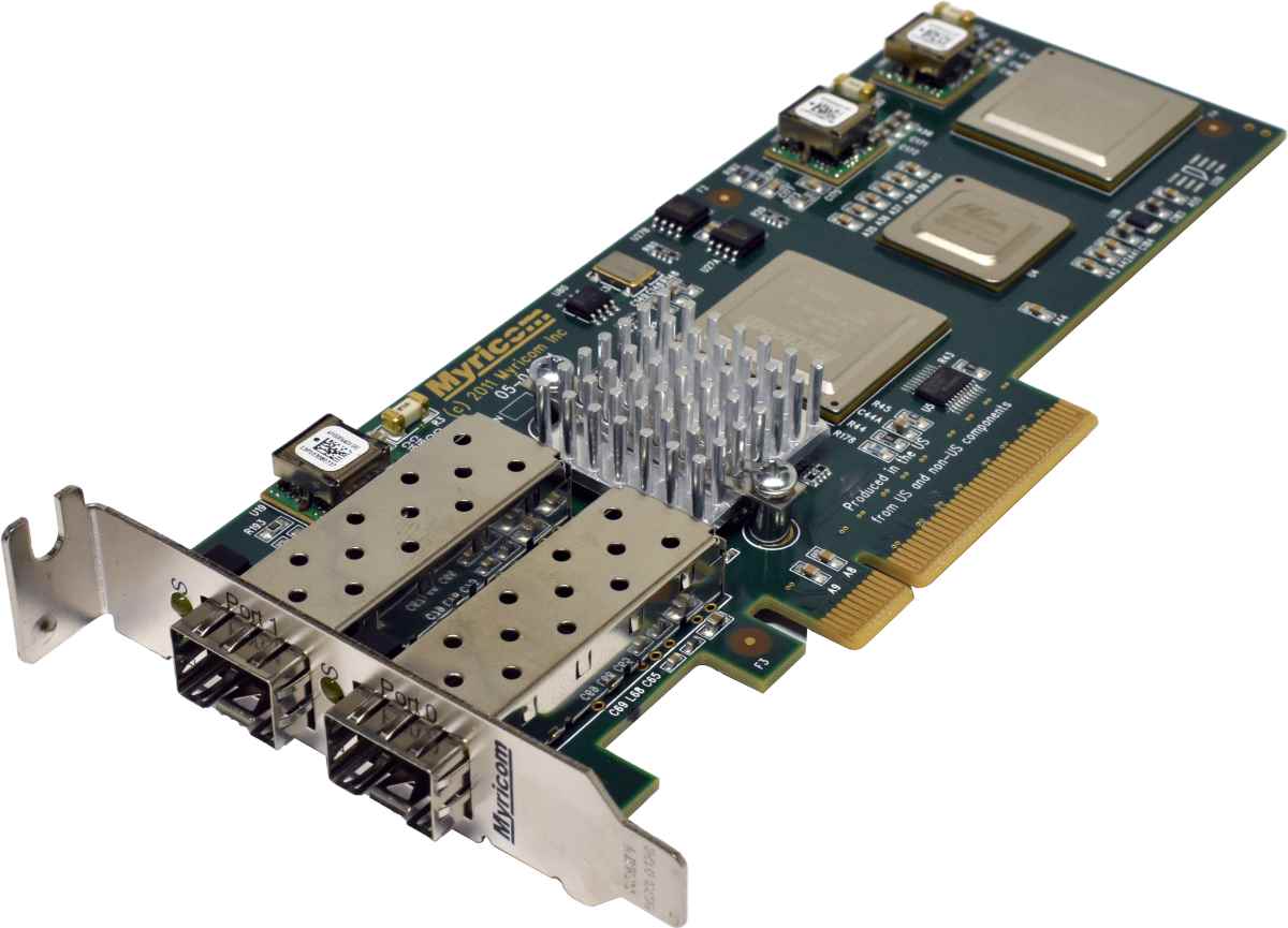Myricom 10G-PCIE2-8B2-2S Dual-Port FC 10GbE PCIe x8 Network Adapter LP Myricom 10G-PCIE2-8B2-2S Dual-Port FC 10GbE PCIe x8 Network Adapter LP