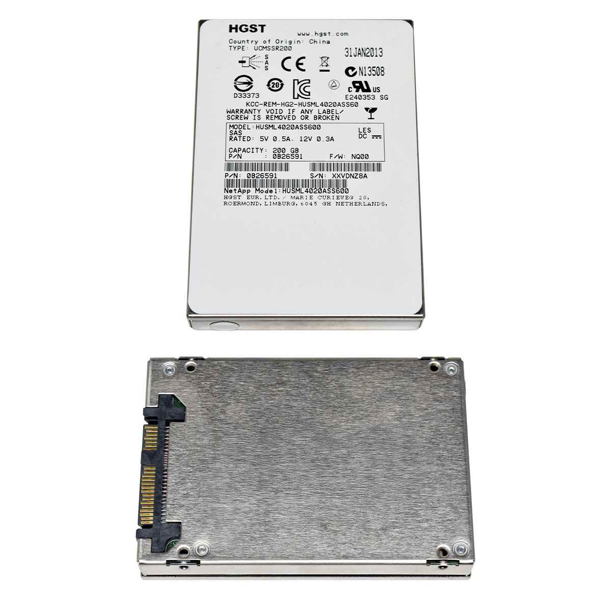 HGST 200GB 2.5" 6G SAS SSD HUSML4020ASS600 0B26591 512 Bytes