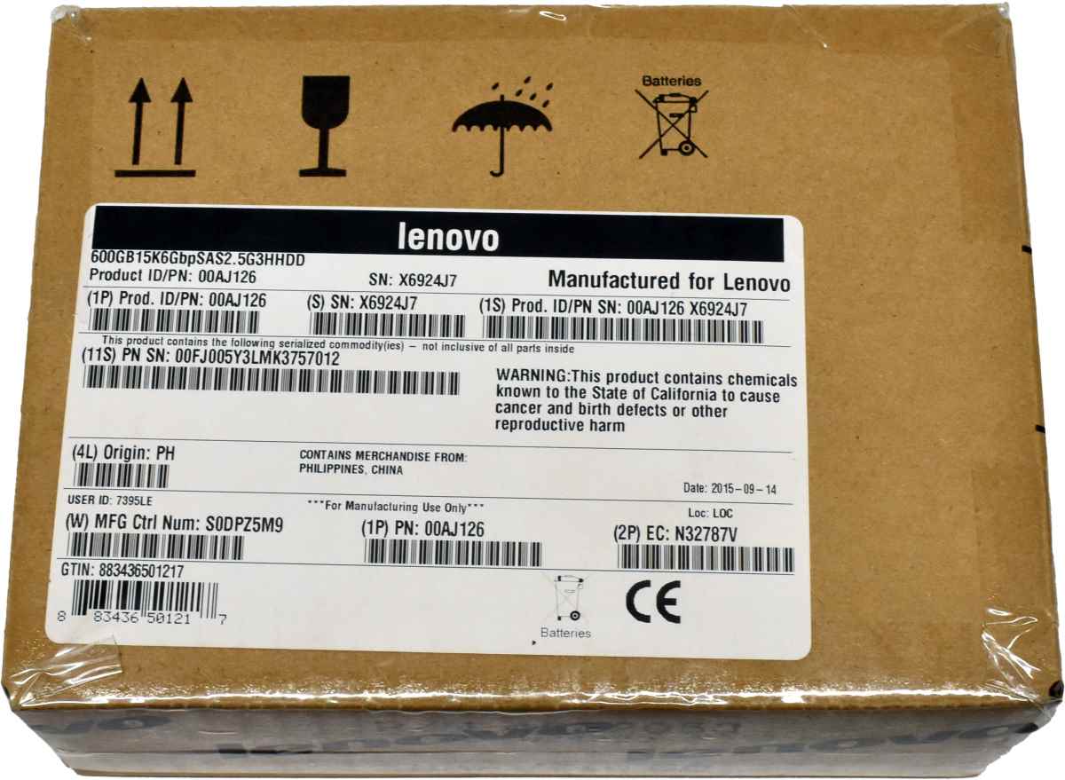 Lenovo 600GB 15K 6G SAS-2 HDD 00AJ126 New Neu Lenovo 600GB 15K 6G SAS-2 HDD 00AJ126 New Neu